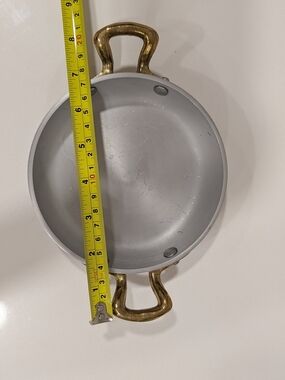 Ballarini Silver Ceramic-Coated Mini Pan with Brass Handles